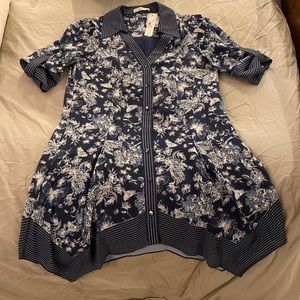 Alice and Olivia handkerchief style button up dress